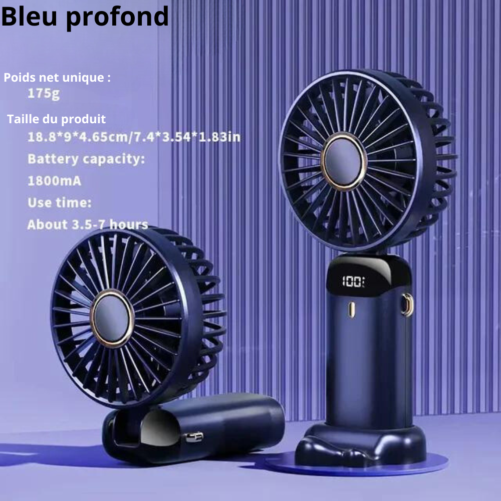 mini ventilateur portable bleu