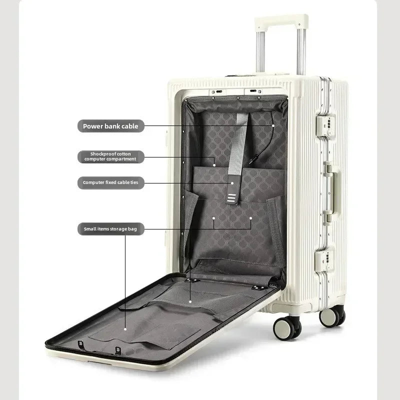 Valise à Roulettes Grande Capacité avec Chargeur USB – Élégance et Praticité au Service des Voyageurs - Pawnstar